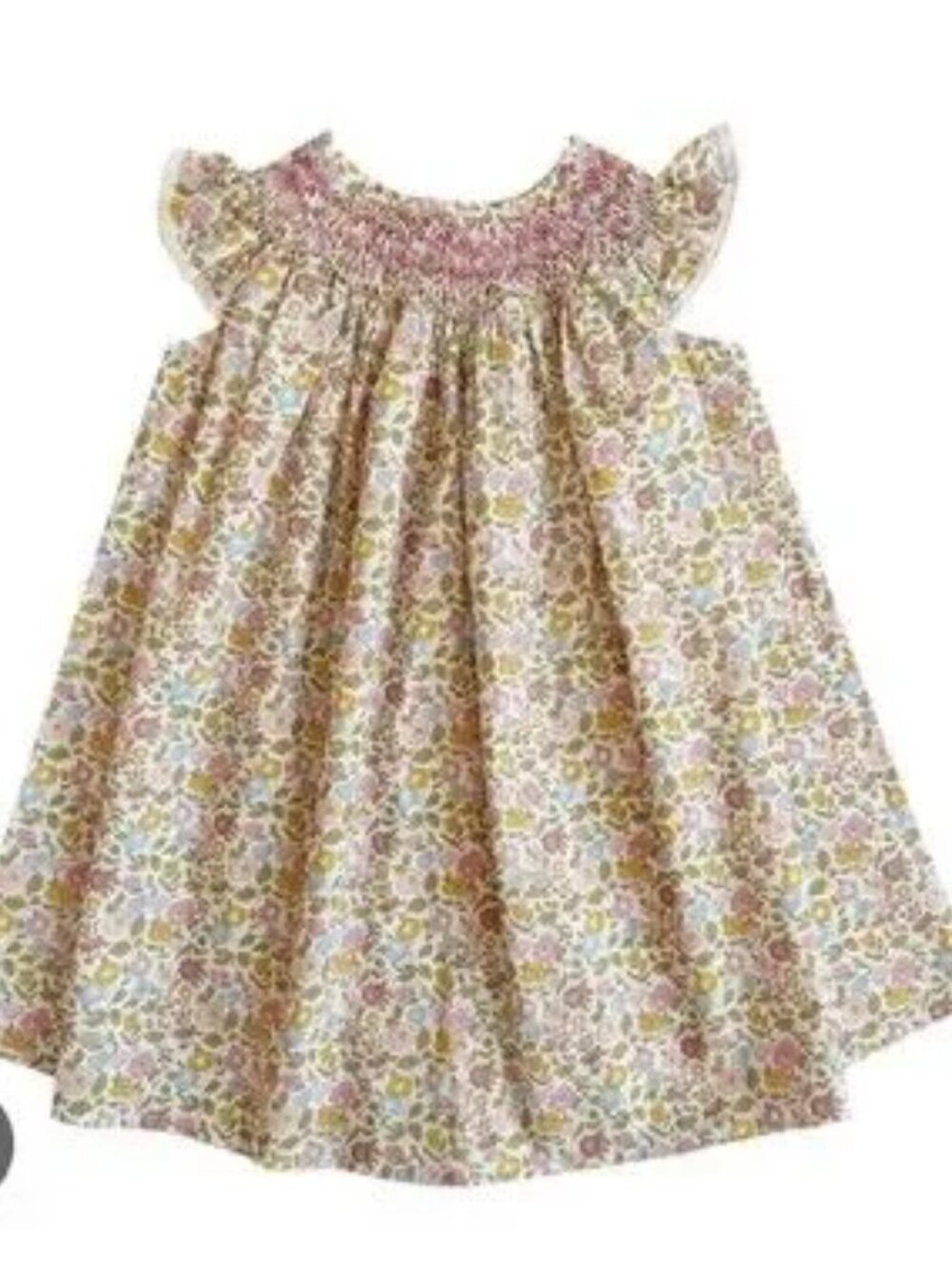Floral Smocked Neck Dress
